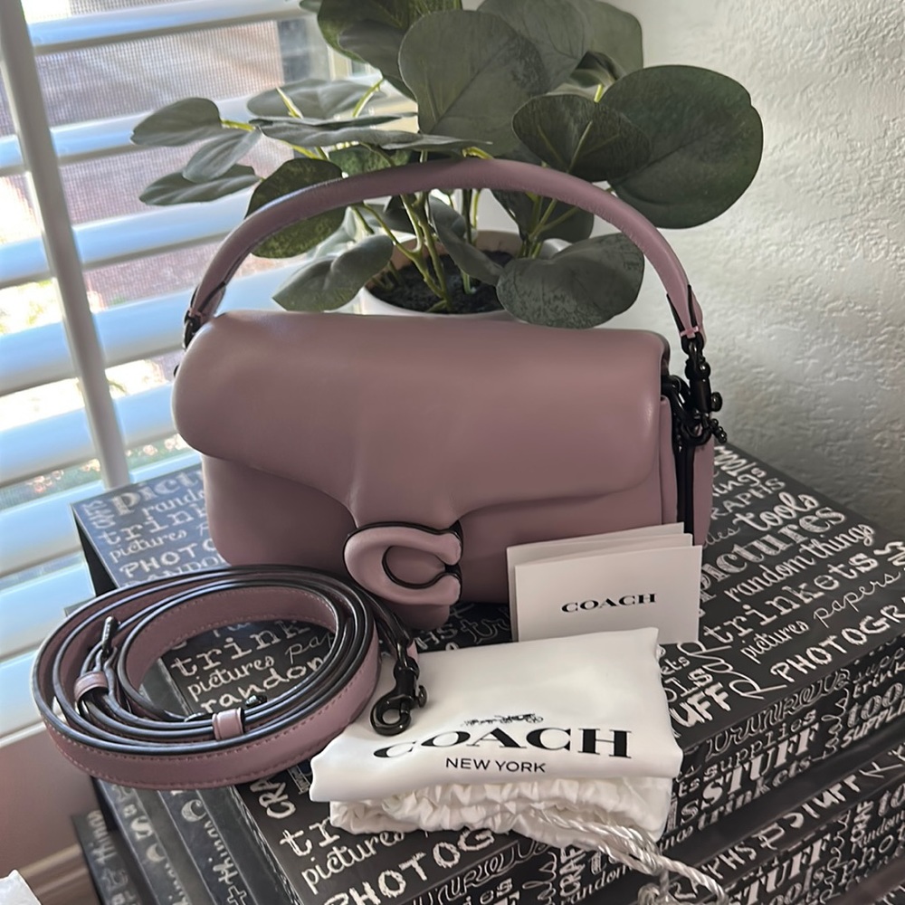 NWOT Coach Pillow Tabby 18 in Ice Purple